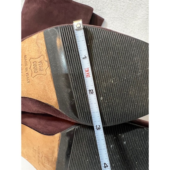 Jimmy Choo Boots Womens Size 37.5 Suede Knee High Brown Kitten Heel Pointed Toe - Picture 13 of 16